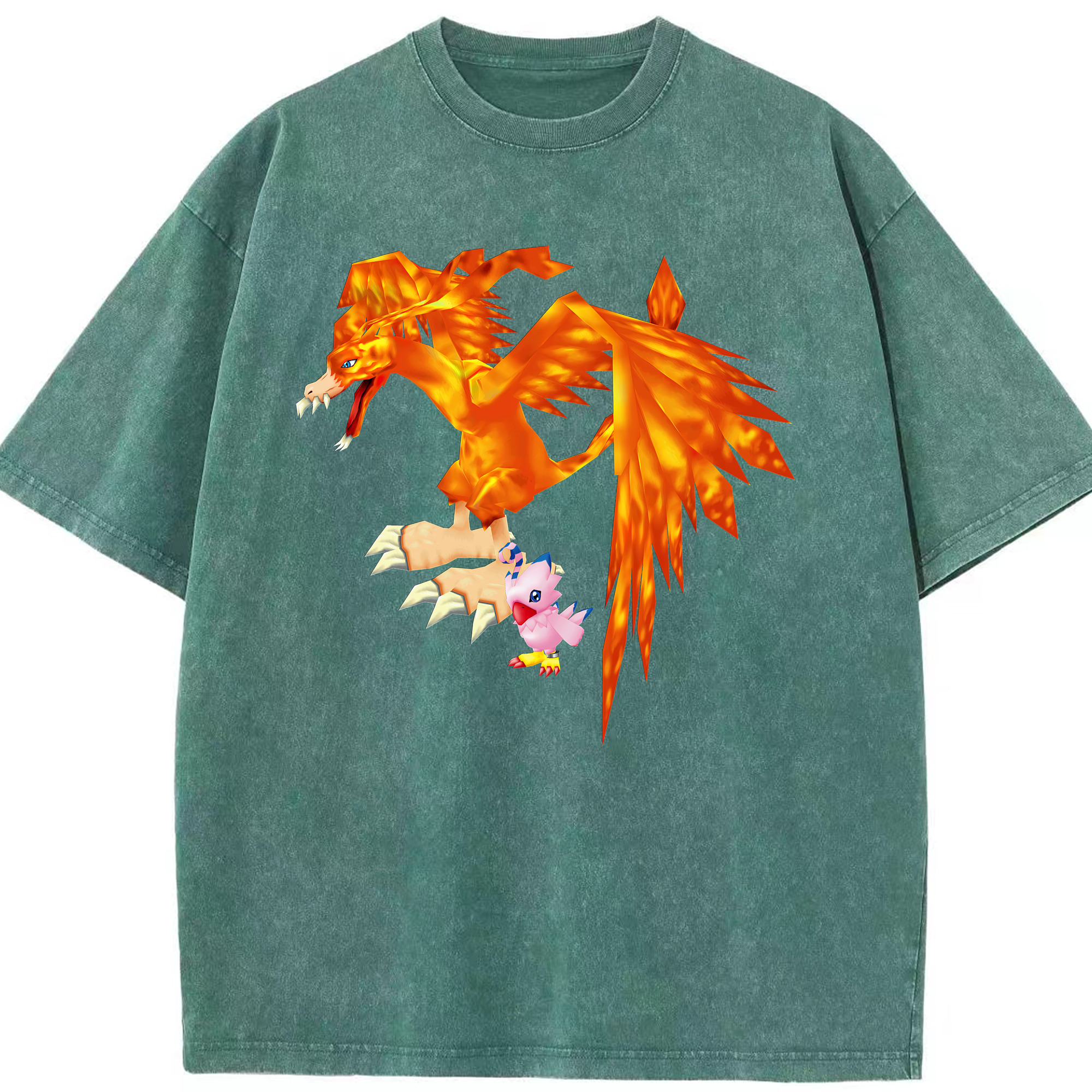 （画像用） Digimon デジタルモンスター/デジモン 綿100% ヴィンテージ風 半袖Tシャツ（フロントプリント）